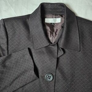 Tahari Arthur S Levine Coat Womens‎ size 14 Dark Burgundy/Black Preppy Classic